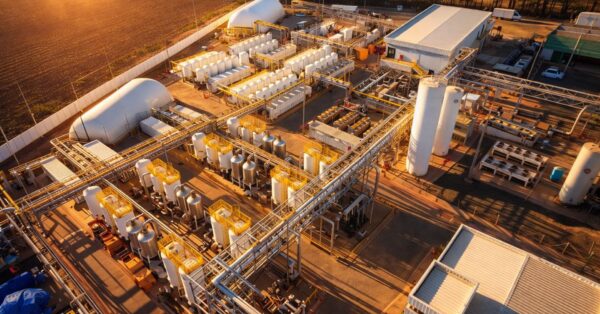 Planta de biometano em Paulínia, São Paulo, que transforma resíduos urbanos em combustível renovável para abastecer indústria e transporte.