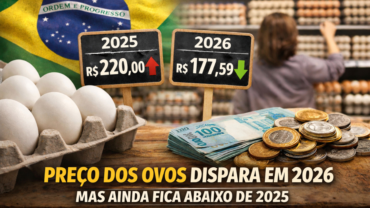 Preço dos ovos sobe forte no início de 2026 com aumento da demanda e consumo na Quaresma, mas ainda permanece abaixo do registrado em 2025.