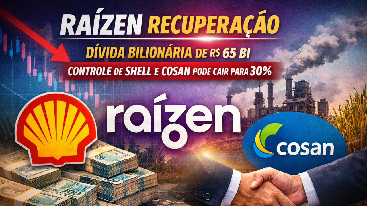 Crise sucroenergética pressiona dívida Raízen e leva empresa a iniciar recuperação extrajudicial com apoio de Shell Cosan.
