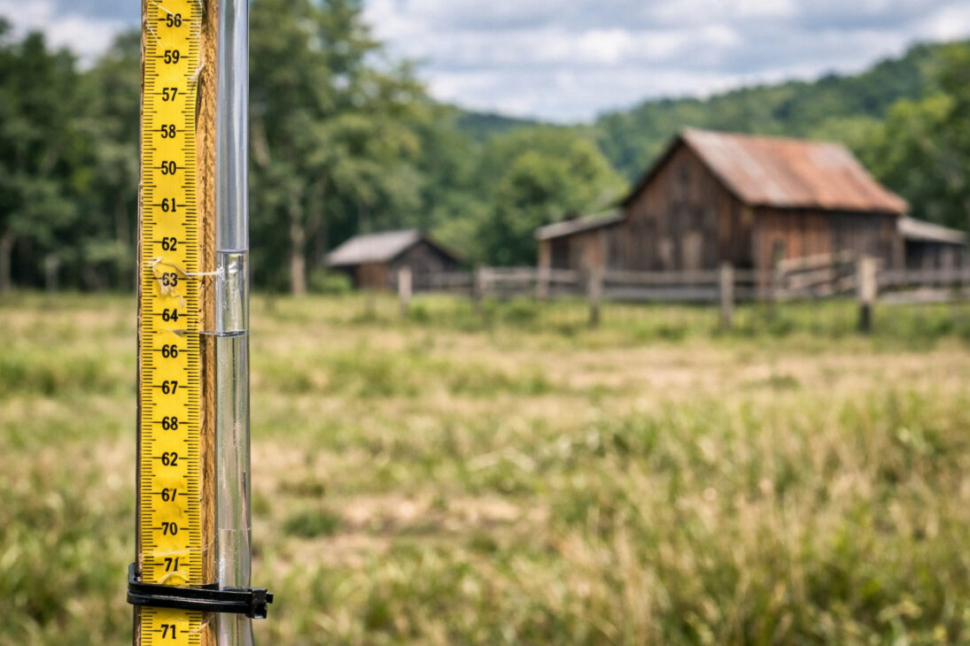 Agricultores comenzaron a marcar el terreno con nivel de manguera, abrir curvas de nivel en el suelo y crearon un sistema simple que retiene agua de lluvia, reduce erosión y aumenta infiltración en los cultivos sin necesidad de máquinas