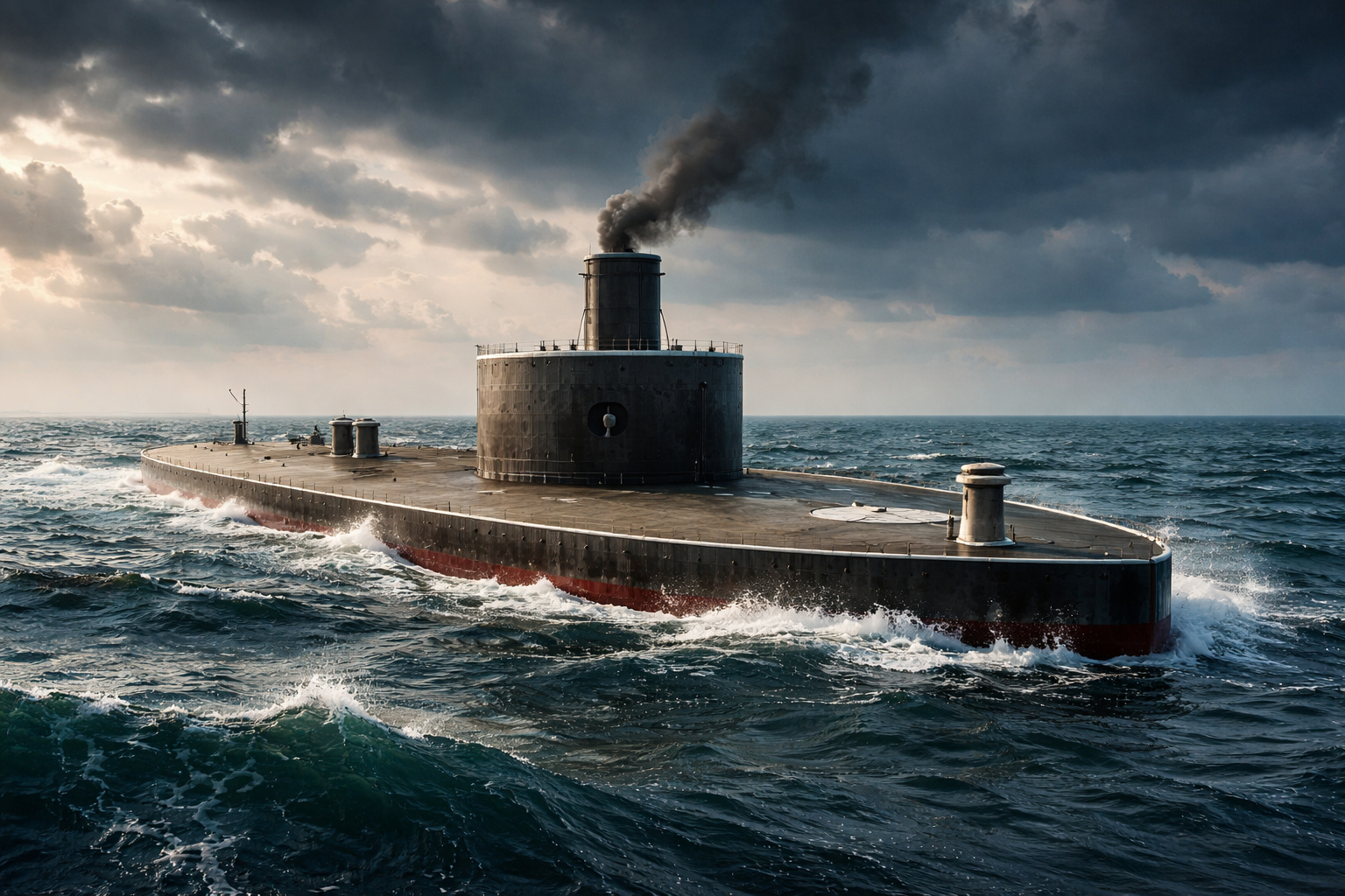 Com casco de ferro, torre giratória blindada e apenas 52 metros de comprimento, o USS Monitor enfrentou encouraçados em 1862, inaugurou a era dos navios de guerra de aço e mudou para sempre a engenharia naval militar