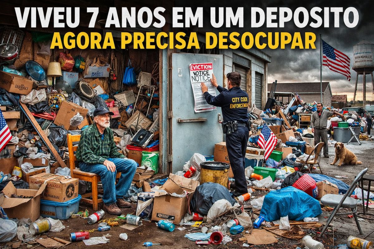 Veterano da Marinha John Eller enfrenta desocupação de depósito e moradia irregular após denúncia e ação da cidade.