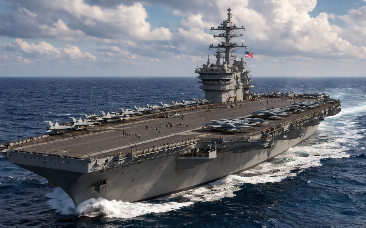 O porta-aviões mais antigo dos EUA, USS Nimitz, pode passar pelo Brasil durante sua viagem final antes da aposentadoria após mais de 50 anos de serviço.