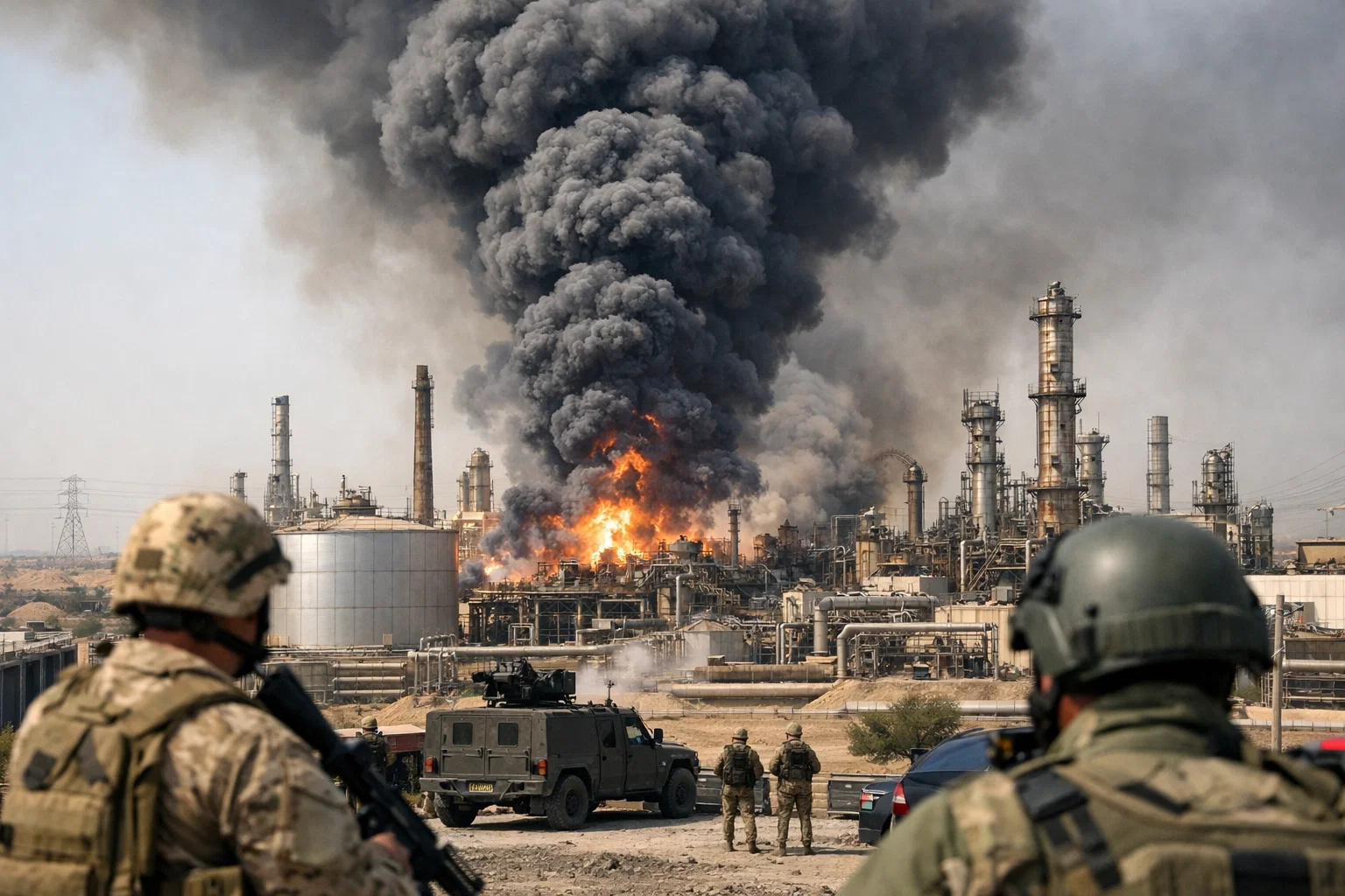 Refinaria de petróleo no Bahrein atingida por drone com fumaça após ataque no Oriente Médio