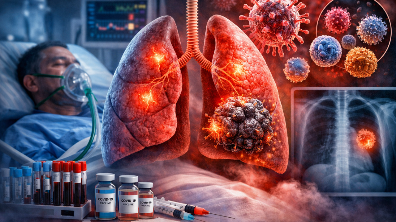 Casos graves de Covid 19 podem provocar inflamação pulmonar prolongada e aumentar o risco de câncer de pulmão, aponta estudo.