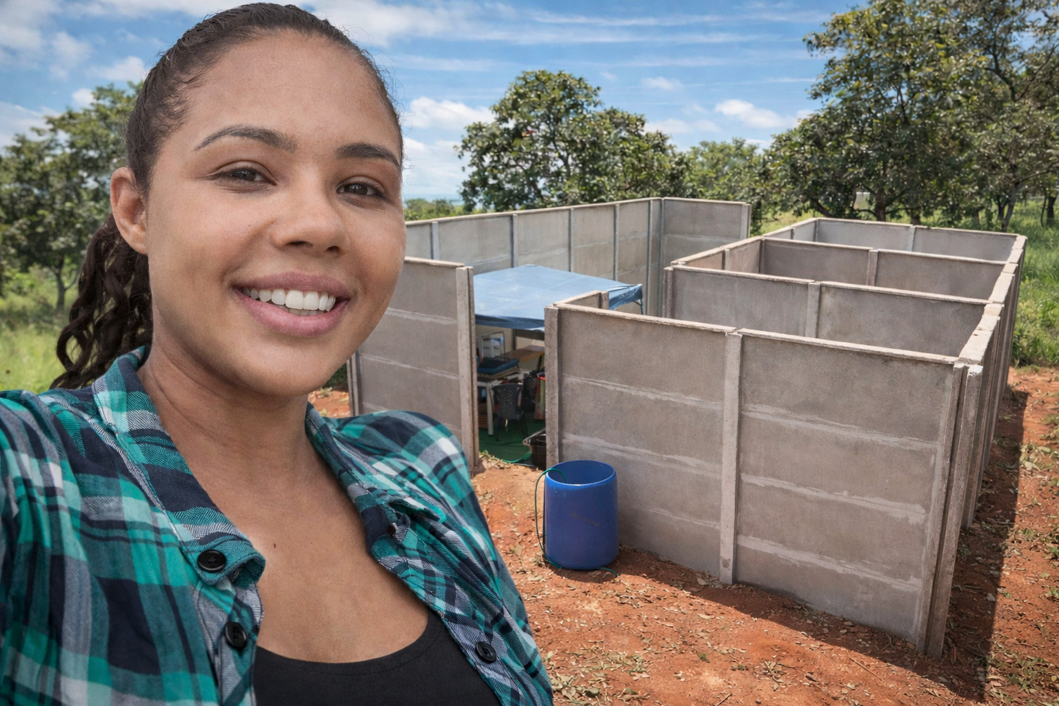 Casinha na roça feita com pré-moldado de 6x10 metros em terreno rural