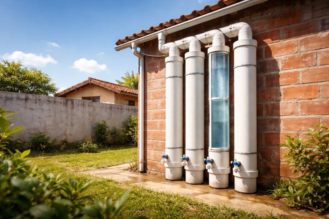 Adeus caixa d’água tradicional: pedreiro monta Sistema de Cisterna Vertical com canos PVC que armazena até 3.000 litros, custa menos de R$ 1.200 e substitui modelo comercial de R$ 3.000