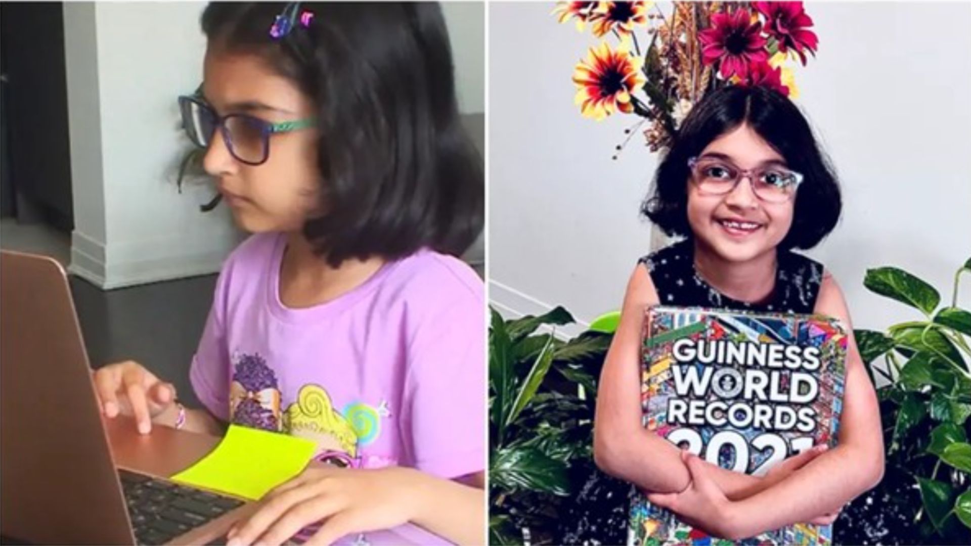 Criança recordista do Guinness segurando certificado
