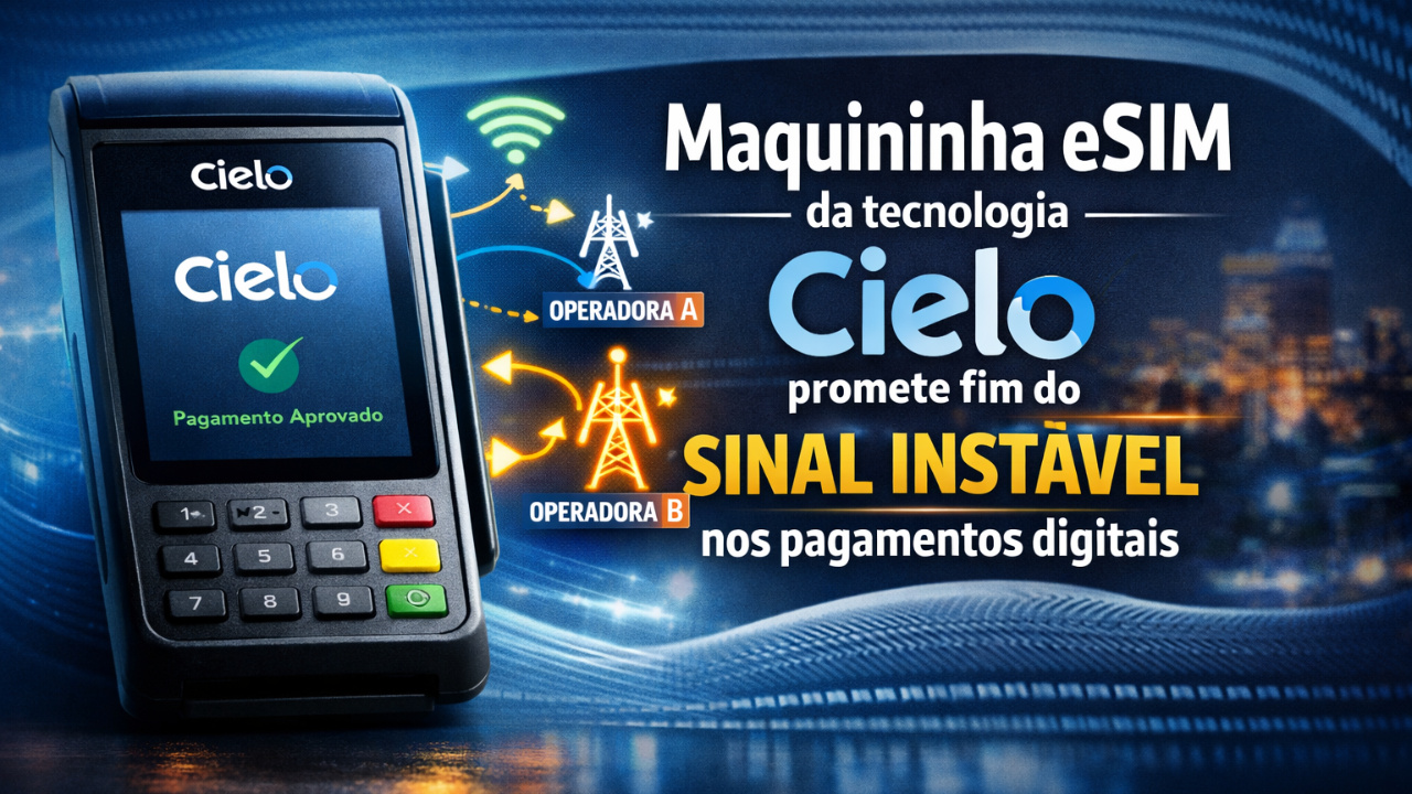Com conexão automática, maquininha eSIM da Cielo evita falhas e melhora pagamentos digitais em locais com sinal instável.
