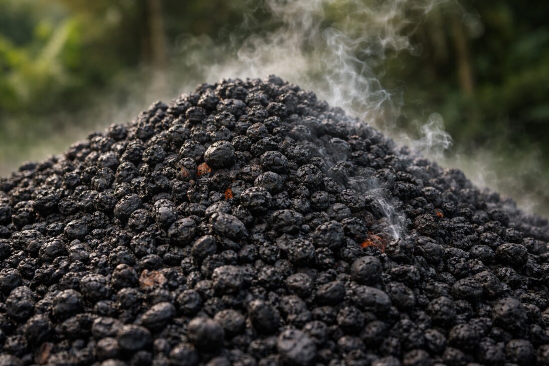 Mientras millones de toneladas de hueso de açaí se acumulan en la Amazonía, el ingeniero agrónomo de Pará transforma el residuo de la fruta más exportada de la región en biocombustible usando dos tambores y entrega al agricultor familiar un fertilizante que secuestra carbono por siglos