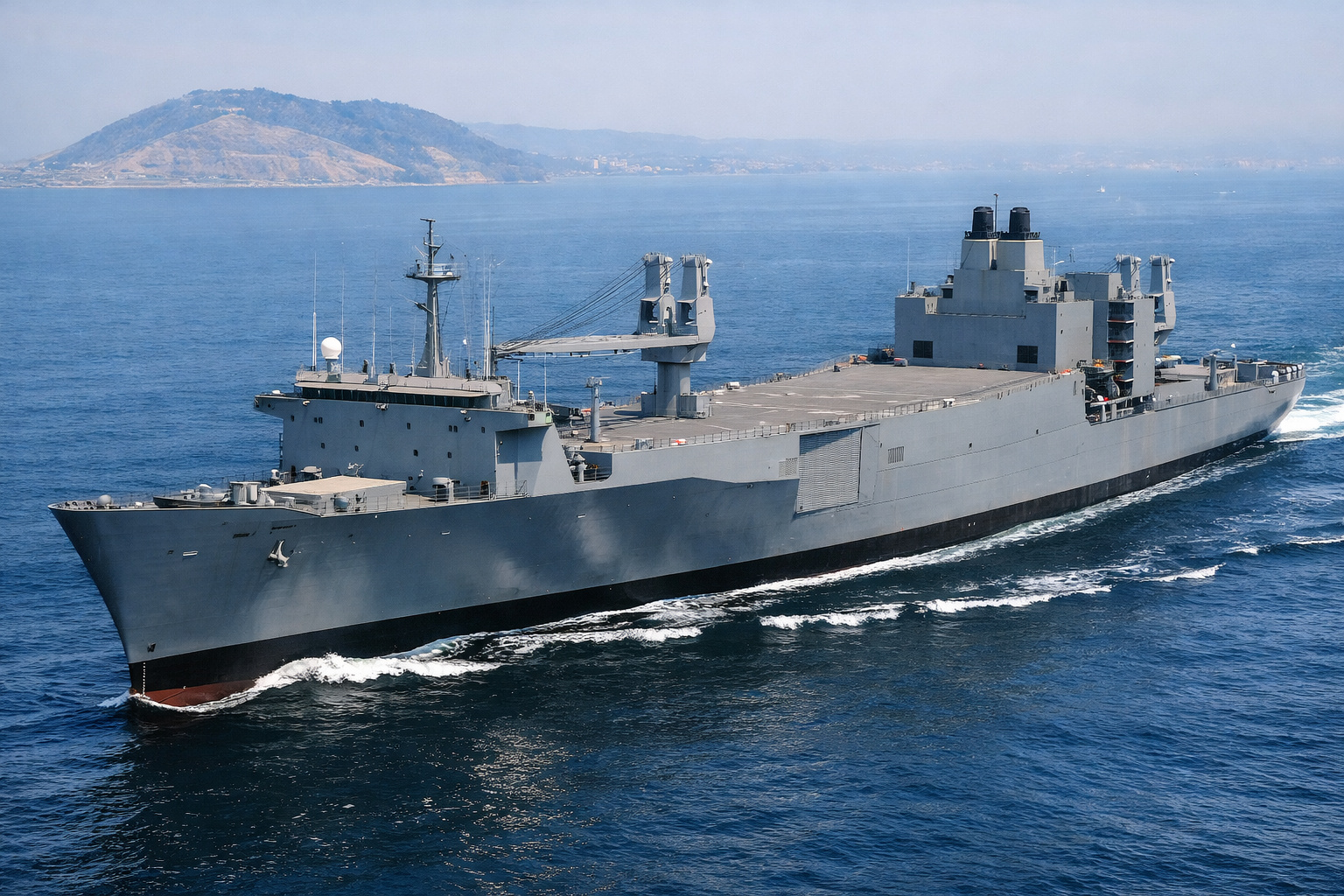 Com 55 mil toneladas, 288 metros de comprimento e velocidade de até 33 nós, os navios classe Algol transportam centenas de veículos de guerra e conseguem levar uma divisão inteira do Exército dos EUA para outro continente em poucos dias