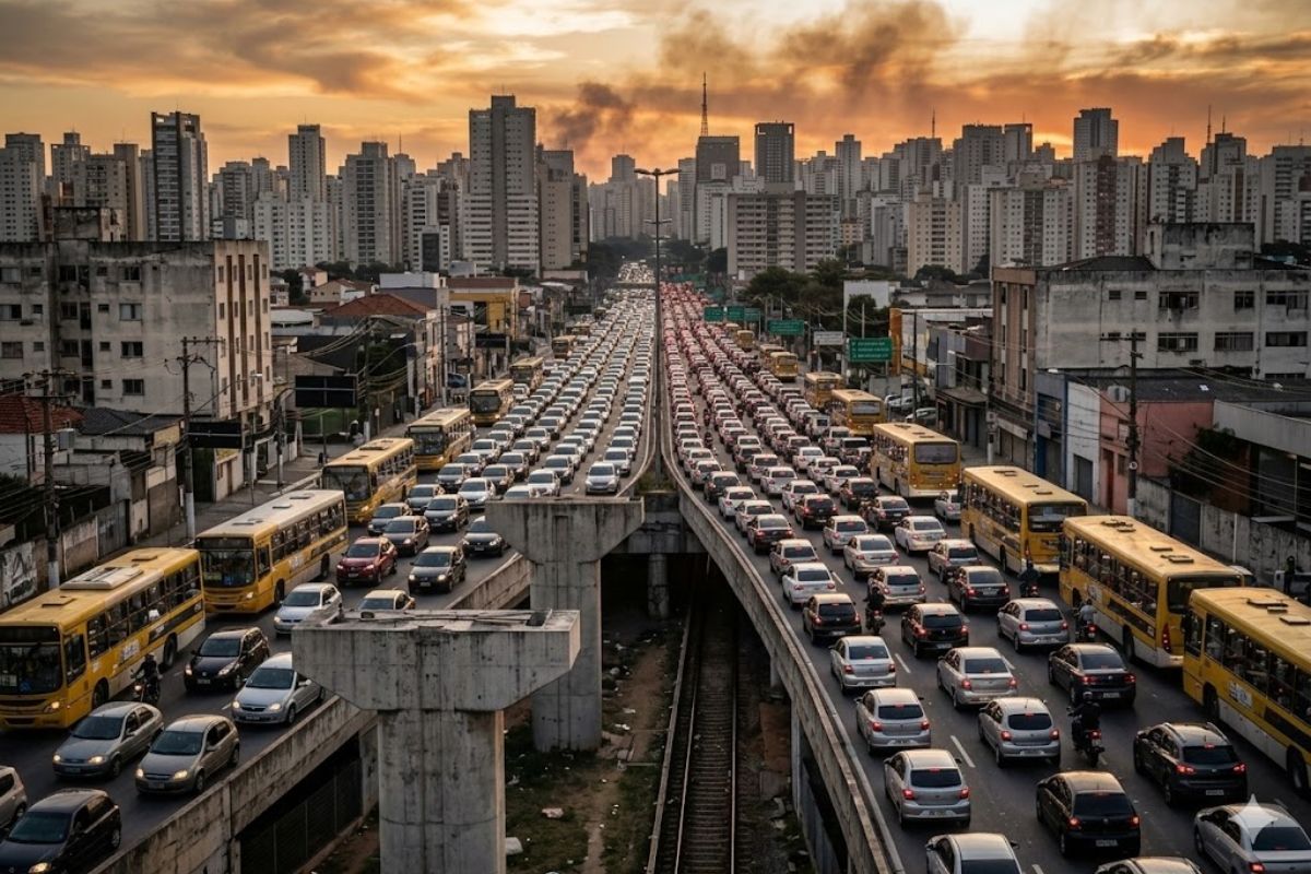 Metrô segue raro no Brasil porque capitais crescem com trânsito intenso, linhas insuficientes e projetos travados, ampliando o custo diário da mobilidade urbana.