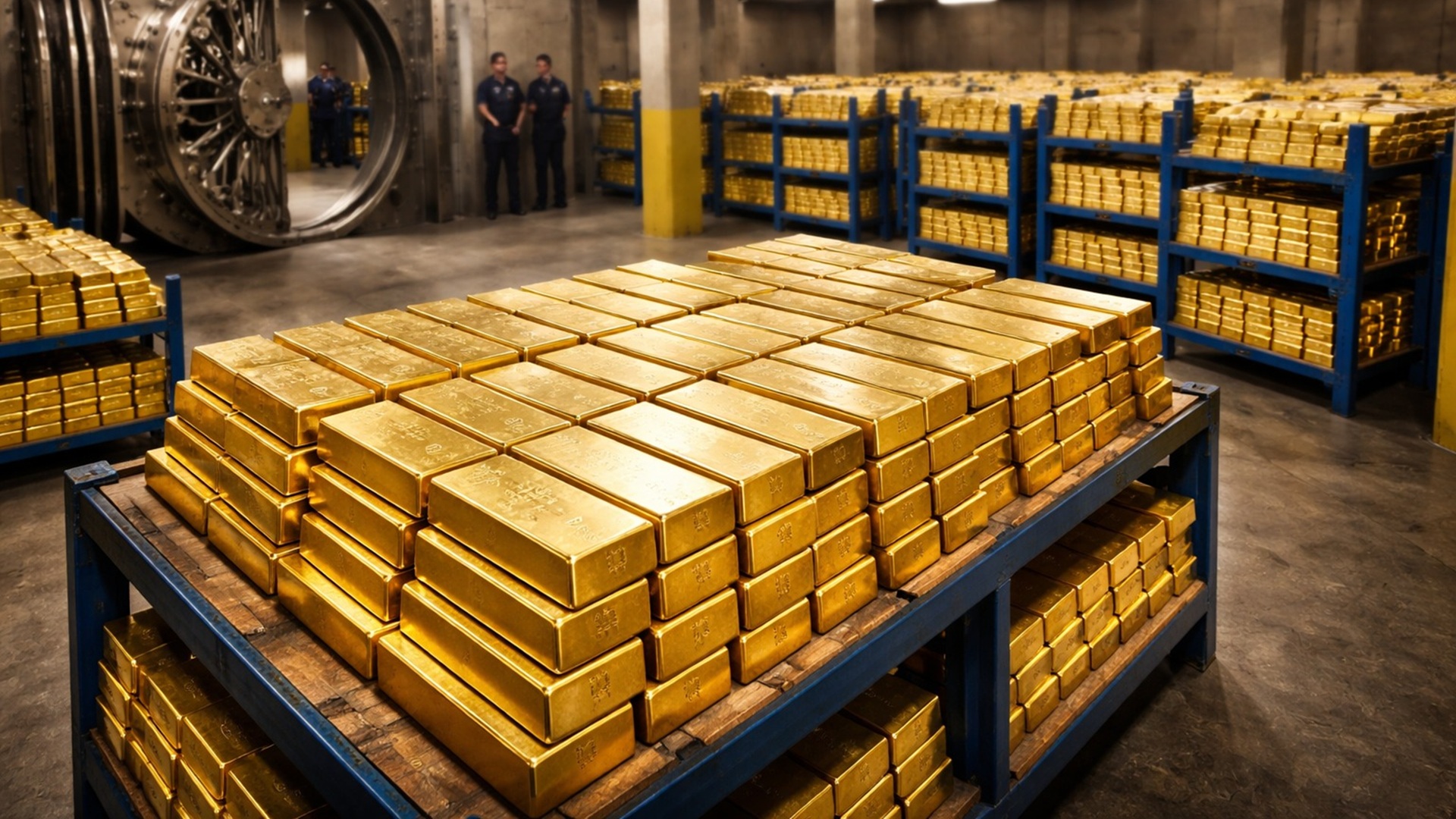 Cofre subterrâneo do Banco da Inglaterra guarda cerca de 400 mil barras de ouro pertencentes a 60 países e instituições financeiras.