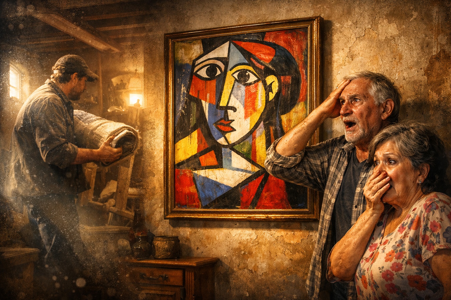 Catador de sucata encontra tela enrolada no porão de uma villa, leva para casa sem saber quem era Picasso, e a família italiana passa 50 anos com um original avaliado em €6 milhões pendurado na sala; a esposa chamava de “rabisco horrível”