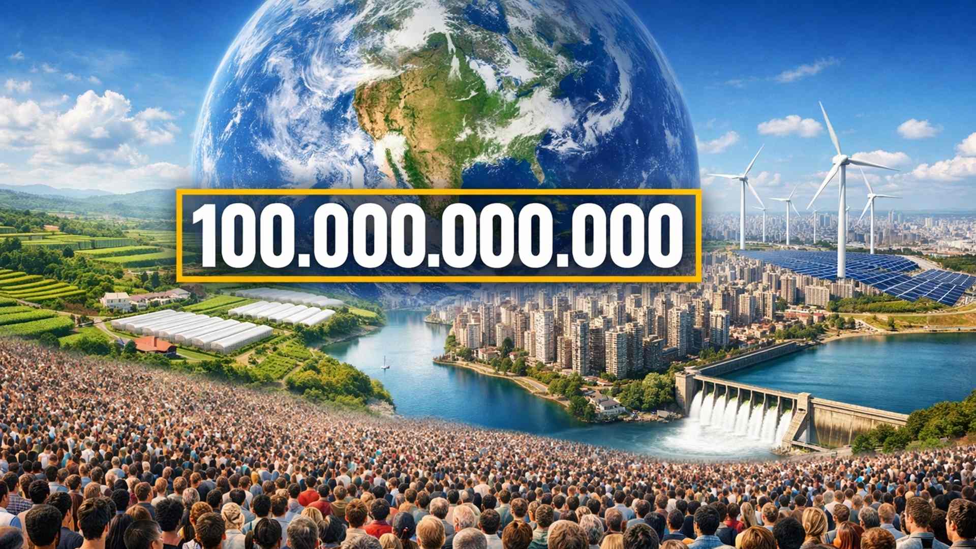 Cenário analisa se a população mundial poderia chegar a 100 bilhões e quais seriam os limites de espaço, comida, água e energia no planeta.