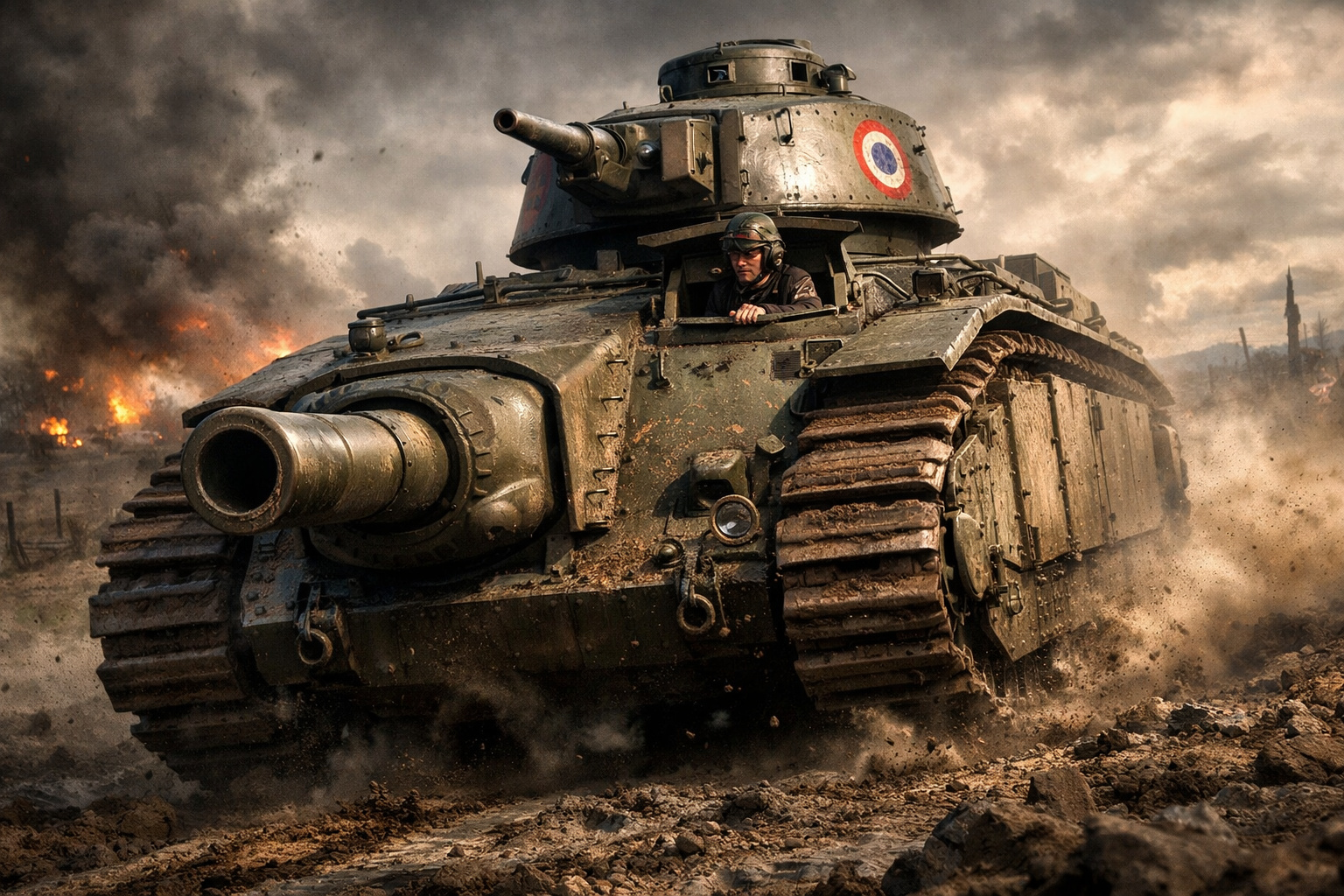 Com dois canhões apontando para direções diferentes e um sistema em que o motorista precisava girar o tanque inteiro para mirar o canhão principal de 75 mm, o Char B1 francês de 1936 tornou-se um dos blindados mais incomuns da história, antecipando em décadas conceitos que só reapareceriam em tanques modernos