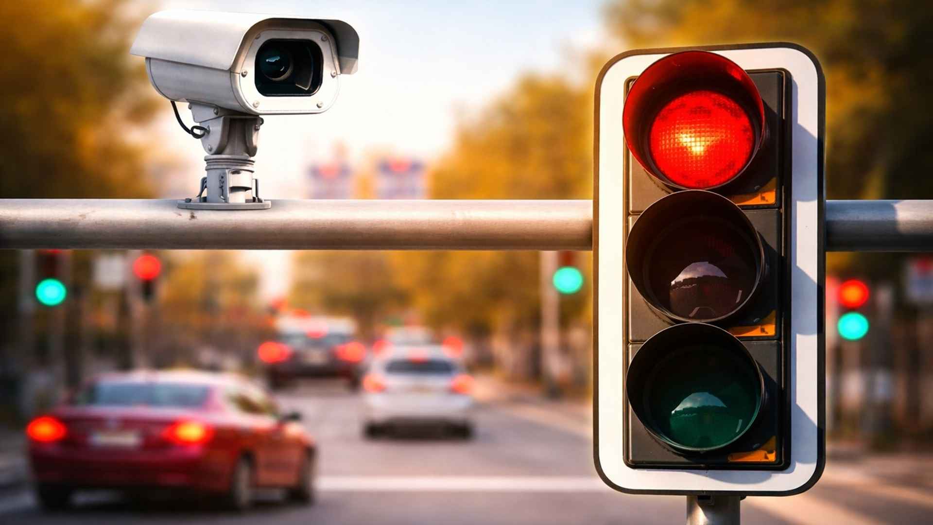 Pequenas câmeras instaladas sobre semáforos nos EUA monitoram fluxo de veículos, ajustam sinais automaticamente e, em alguns cruzamentos, registram avanço no vermelho.