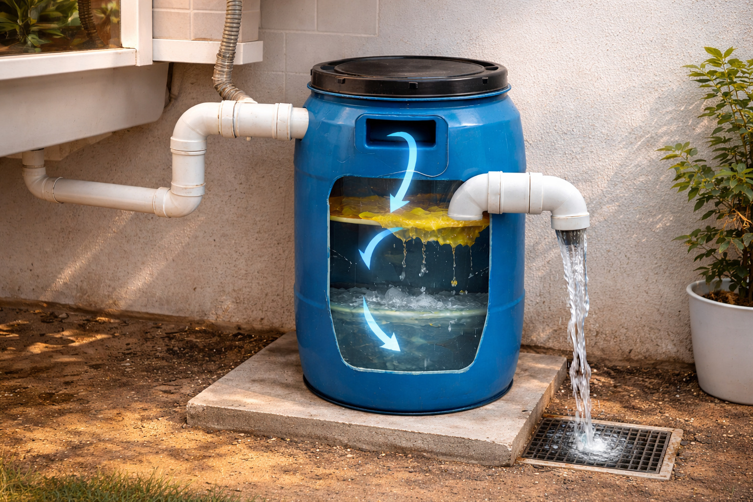 Adeus caixa de gordura de R$ 1.800: morador monta separador doméstico com tambor plástico e tubos de PVC por cerca de R$ 300 e evita entupimentos na rede de esgoto da cozinha