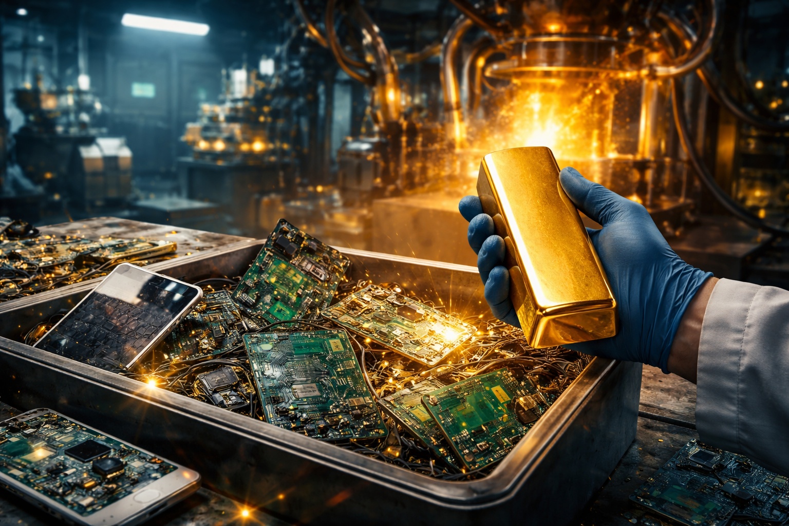 Poucas pessoas ao redor do mundo sabem que a Casa da Moeda britânica, a Royal Mint, transforma celulares e notebooks descartados em ouro, processa 4.000 toneladas de lixo eletrônico por ano com tecnologia que recupera 99,9% do metal e usa o material para fabricar joias da linha “886” vendidas pela própria marca.