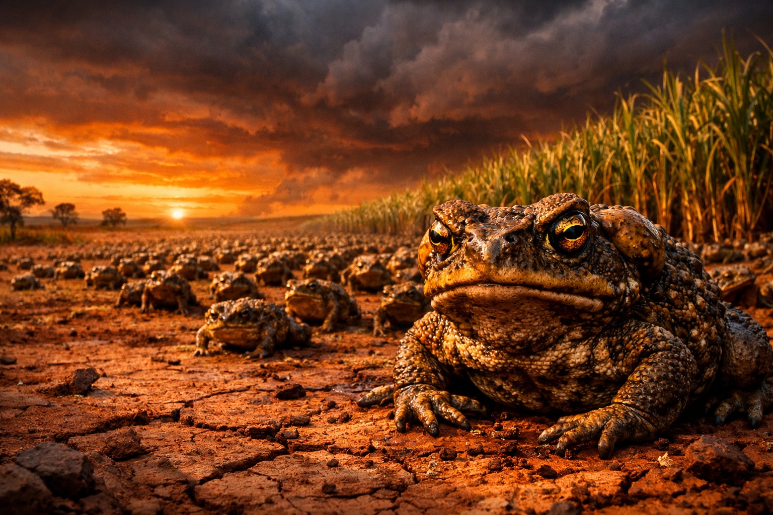 A Austrália importou 101 sapos do Havaí para salvar a cana-de-açúcar de uma praga em 1935, nunca testou se funcionaria e criou o maior desastre com espécie invasora da história do país: 90 anos depois, o governo ainda não consegue conter os 200 milhões de sapos-cururus que avançam cerca de 50 km por ano pelo continente