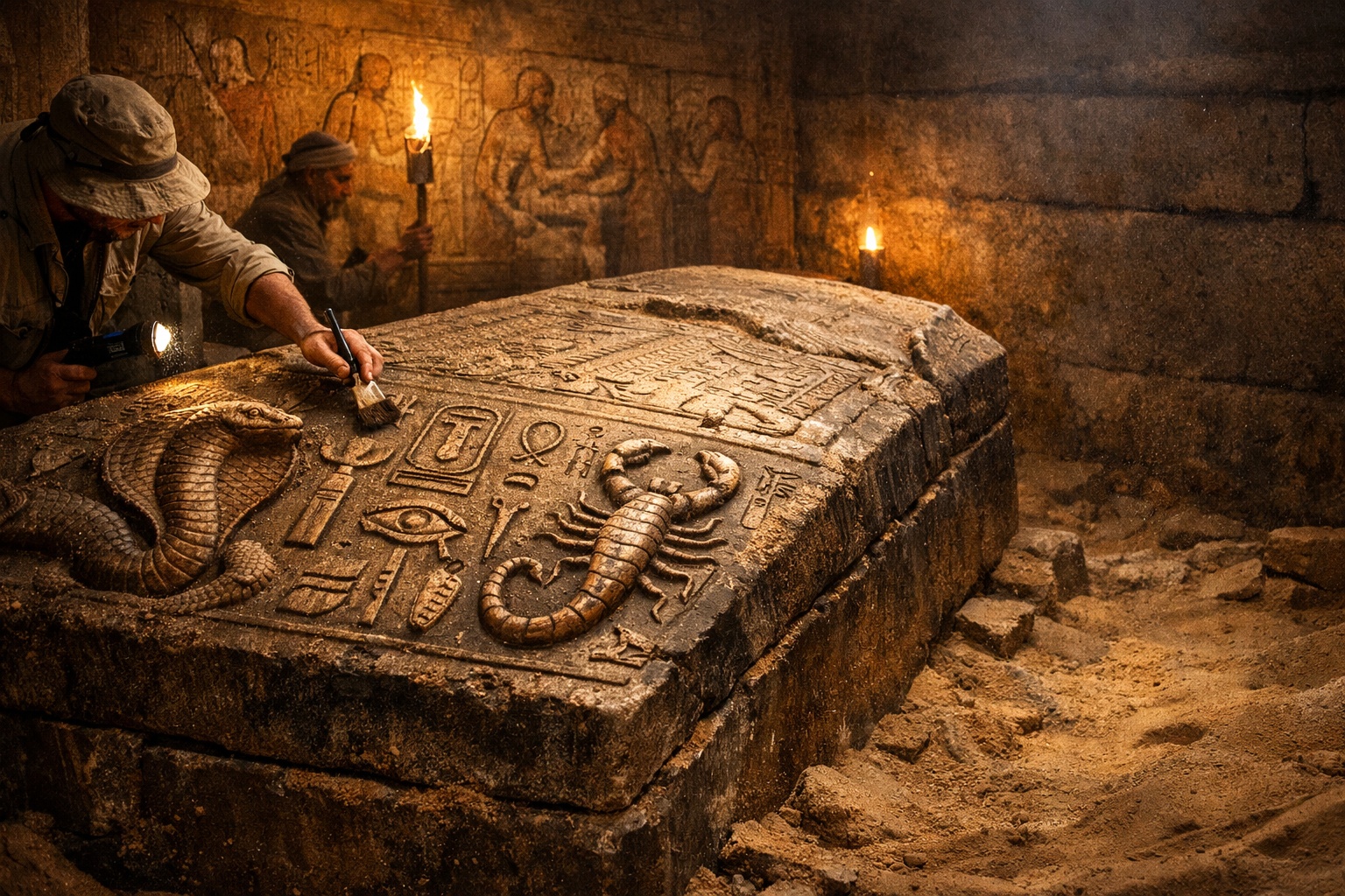 A tumba de 4.100 anos de um médico do Antigo Egito encontrada em Saqqara traz no sarcófago um currículo raro na história da medicina: especialista em picadas de serpentes e escorpiões e dentista-chefe do palácio, mostrando que os egípcios já dividiam a medicina em especialidades cerca de 4.000 anos antes de qualquer sistema médico ocidental equivalente