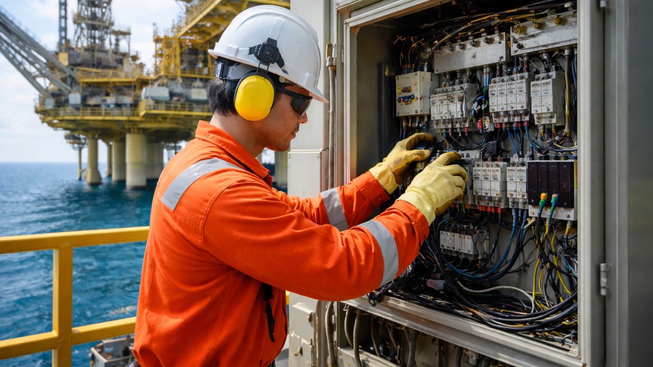 Vaga offshore para eletrotécnico na Oceânica oferece escala 14x14, benefícios e atuação no setor de energia offshore.