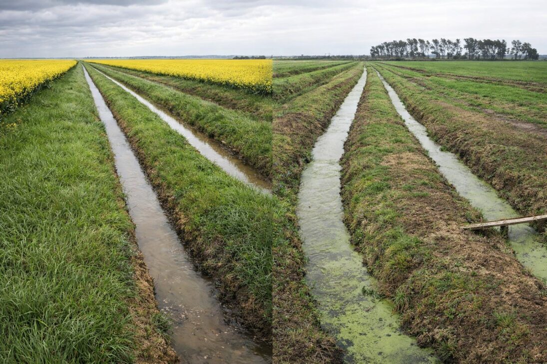 Agricultores comenzaron a abrir zanjas superficiales alrededor de los cultivos y crearon un sistema simple de drenaje que dirige el agua de la lluvia, reduce avenidas y ayuda a proteger el suelo contra erosión en terrenos inclinados